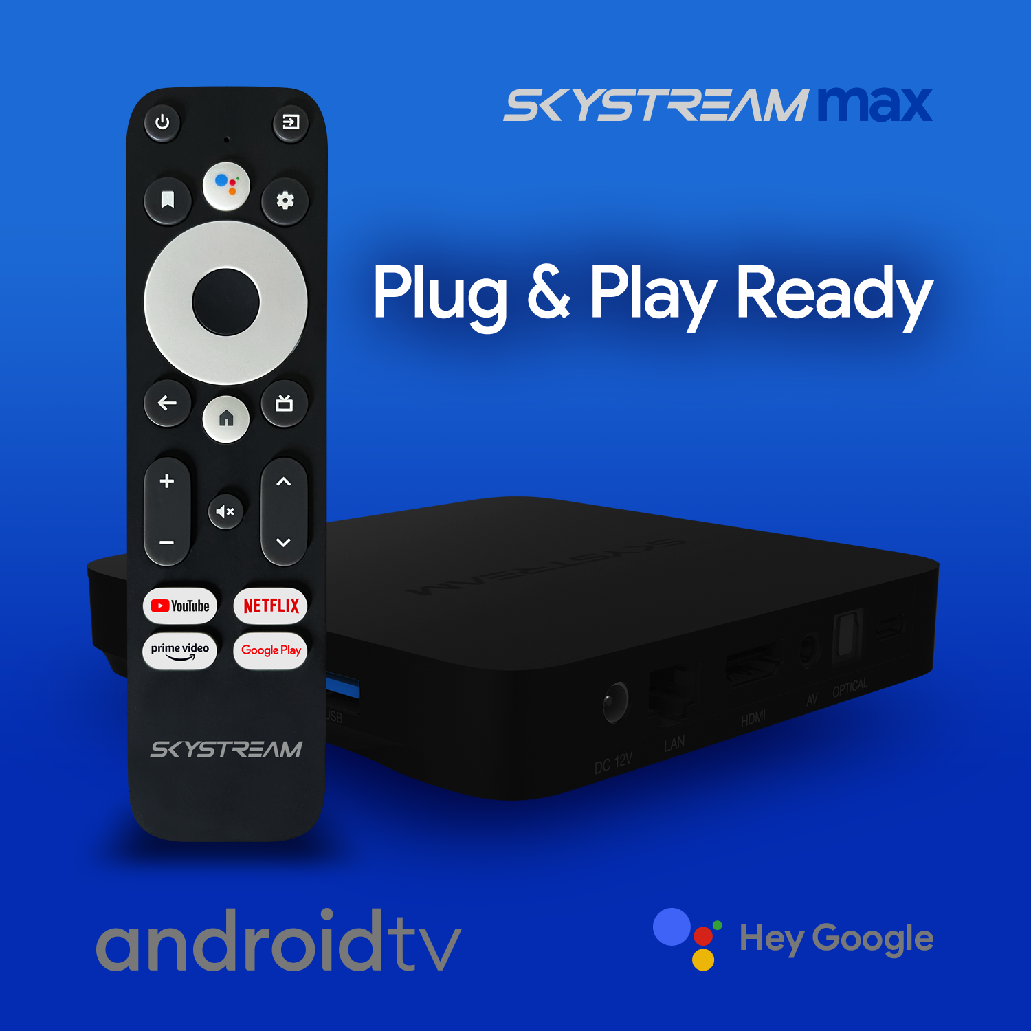 What can the new SkyStream Max | AndroidTV Streaming Media Player do?